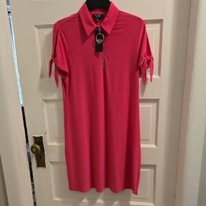 MSK Fuchsia Tie-Sleeve Dress